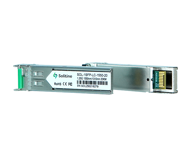 Solitine 1.25G SFP BIDI LC Module (Pair) – 20km, 1000BASE-BX, SMF, DDM